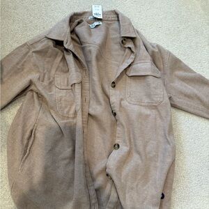 Hollister Lightweight Olive Shirt Jacket with Versatile Design